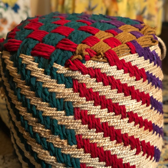 Two Imported Poufs - Picture 2 of 4